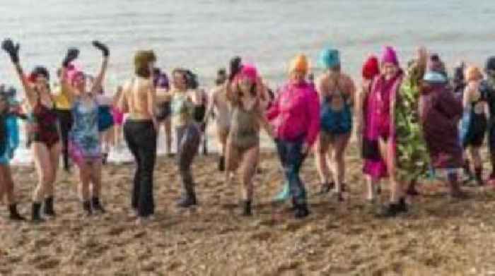 Swimmers prepare for International Women's Day dip