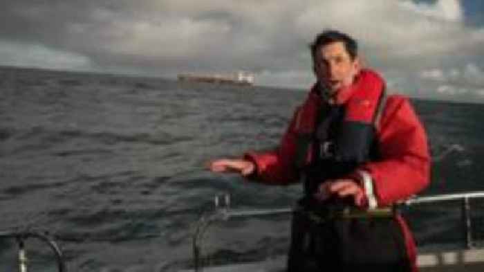 BBC travels out to 'blistered and burnt' oil tanker in North Sea