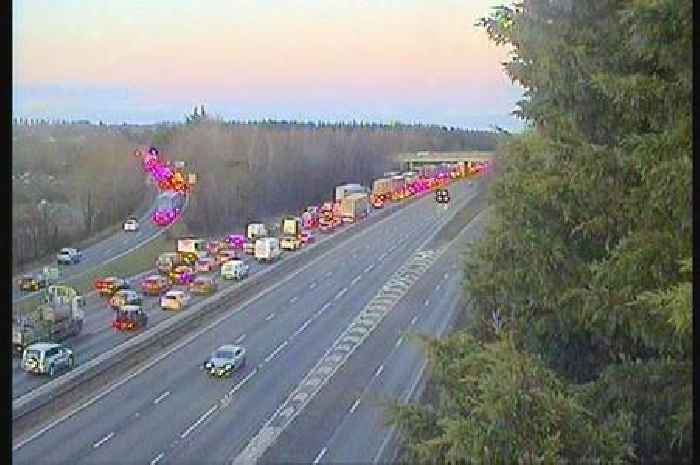 Live A14 updates as crash leaves two lanes closed with traffic building