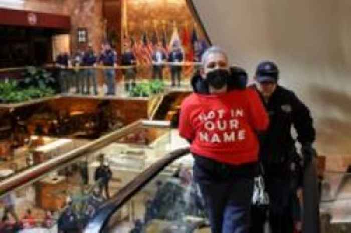 Watch: Dozens of pro-Palestinian protesters arrested at Trump Tower sit-in