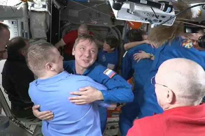 Astronauts hug SpaceX Falcon 9 rescuers after nine months stranded on ISS