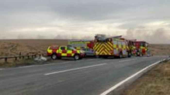 Moorland fire 'heading for Greater Manchester'