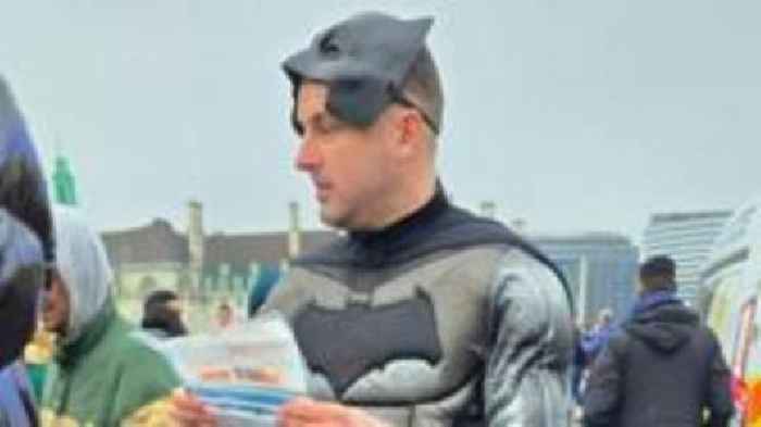 Batman and Robin costumed police make arrests
