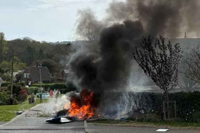 Plane crashes into Isle of Wight holiday park and bursts into flames