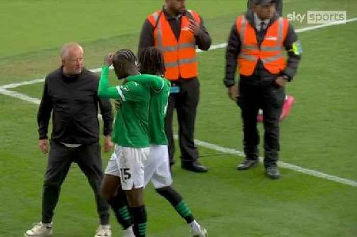 Sheffield United's Chris Wilder clashes with Plymouth Argyle players after defeat
