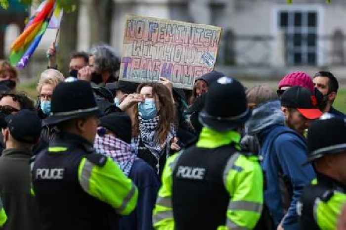 Posie Parker rally prompts counter protest in Bristol with heavy police presence