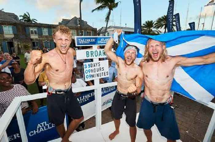 Three Scots brothers aiming to cross Pacific Ocean depart with haggis for dinner