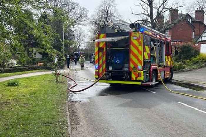 Crews start work on fixing fire-hit A53 after huge car and caravan blaze