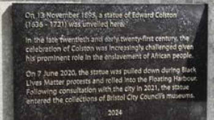 Edward Colston plaque installed on spot where slave trader's statue was torn down