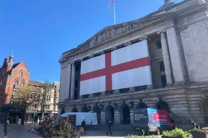 England's biggest St George's flag unveiled in Nottingham's Old Market Square