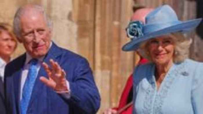 King and Queen attend Easter Sunday church service