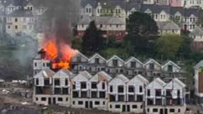 Fire rips through part-built terraced homes