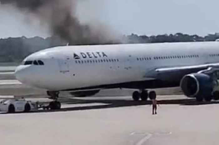 Delta Air Lines plane bursts into flames before leaving airport runway