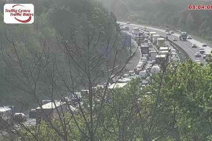 Live updates as M4 crash shuts lane in Cardiff