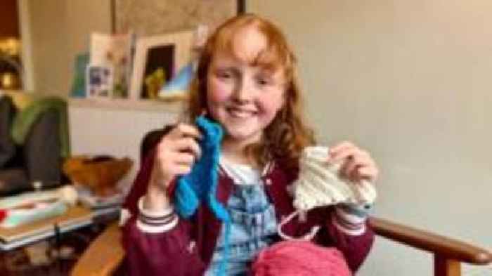 Girl, 10, with brain tumour crochets bunting for each week of chemo