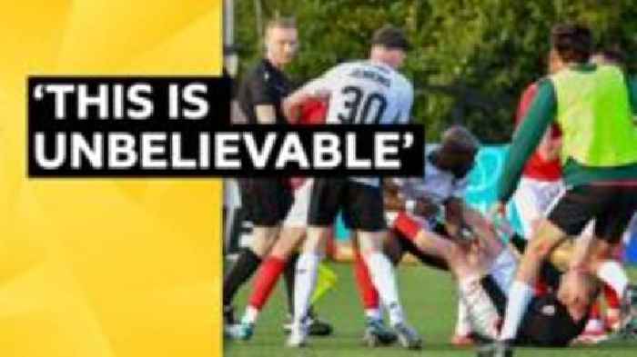 Watch: Four sent off after post-match brawl