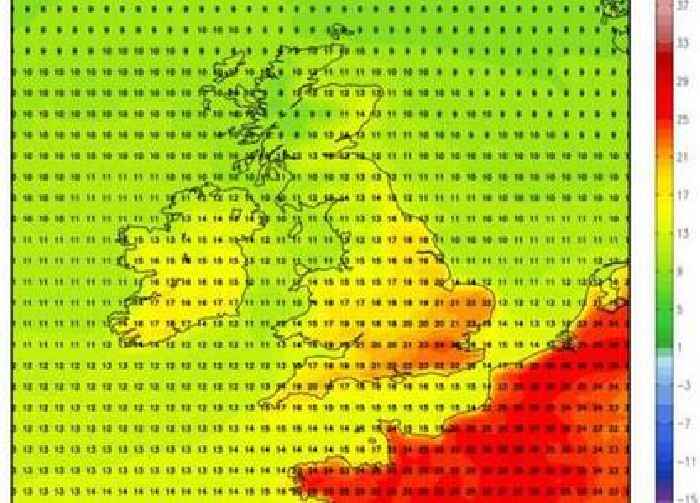 Red-hot weather maps show where the 16 hottest places will be in 28C scorcher