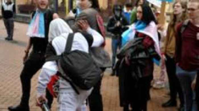 Activists in trans rights march spat on and pushed