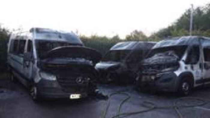 Fire destroys seven minibuses used by people with disabilities and schoolchildren