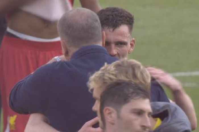 Andy Robertson makes beeline for Ange Postecoglou as Liverpool legend has a message after winning Premier League