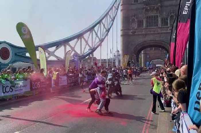 London Marathon gatecrashed as protestors wrestled off Tower Bridge by police