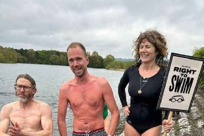 Protesters swim in 'dangerous' reservoir ignoring warnings