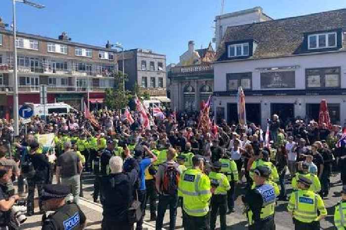 Large protest held in Kent town as Britain First leader says illegal immigration is 'out of control'