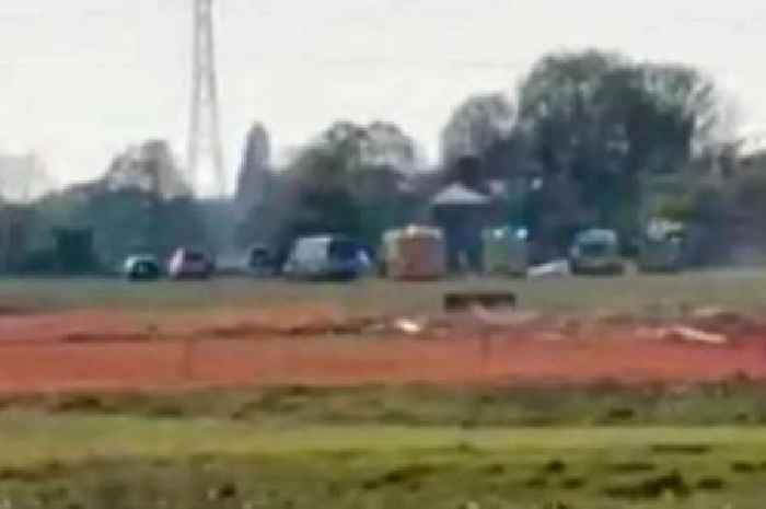 Aircraft 'snaps in two' as man fights for life after fuel leaks from plane crash