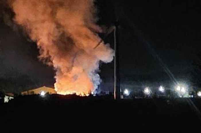 Huge blaze breaks out at recycling centre as crews battle flames overnight