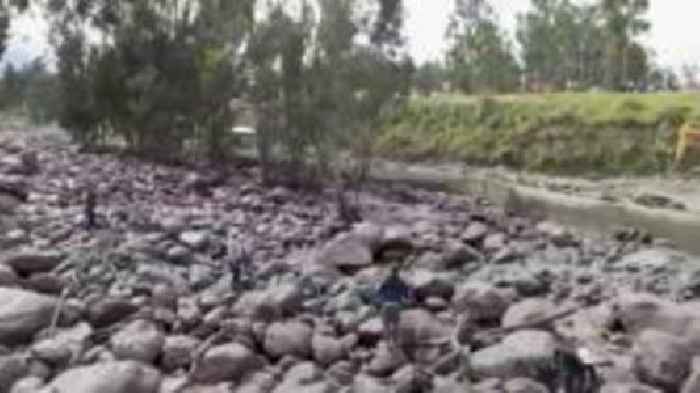 Drone footage shows scale of deadly Peru landslide