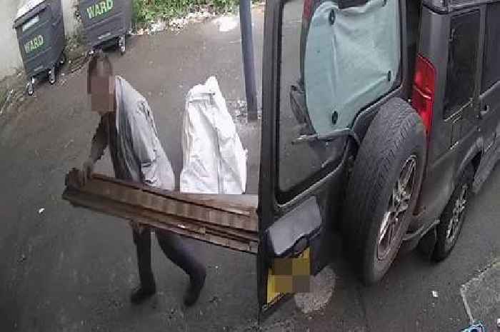 CCTV appears to show moment man dumped wood outside Sherwood café in brazen fly-tip