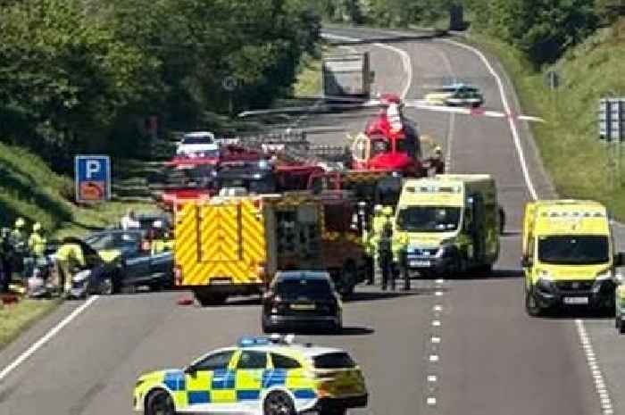 Person seriously injured in three-vehicle crash on A30