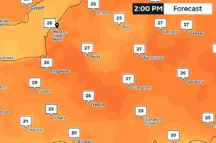 Weather maps show Somerset scorcher as temperatures soar