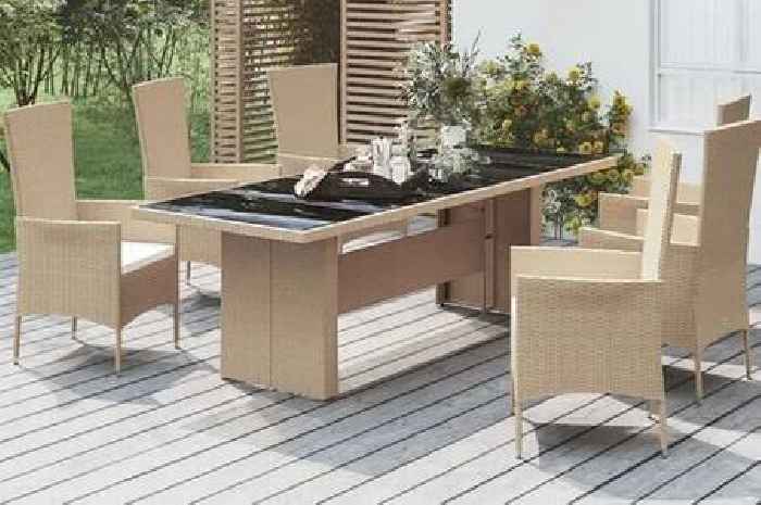 Save £1,000 on 6-seater rattan table perfect for garden parties in mini heatwave