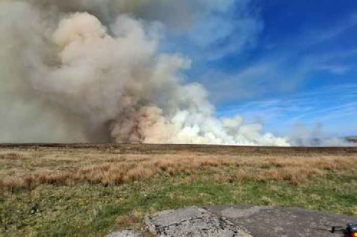 Wildfire still burning in Peak District more than 24 hours after it started