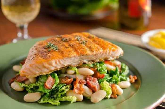 Quick and healthy one-pan salmon and cannellini bean recipe that's ready in 30 minutes