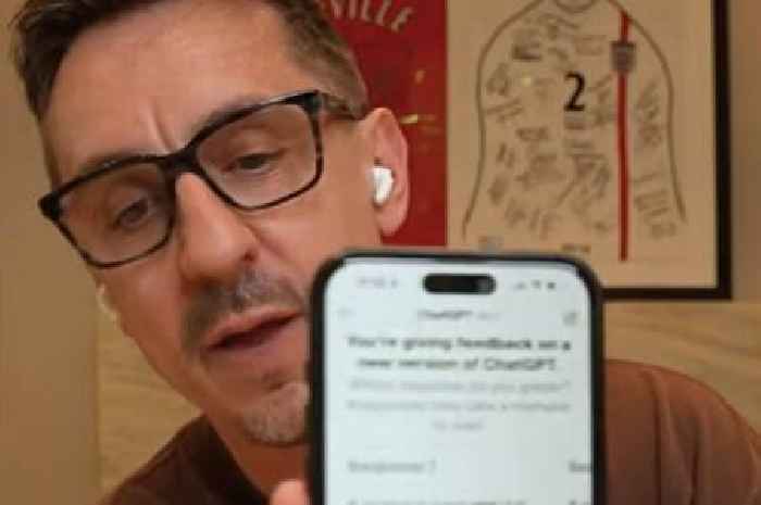 Gary Neville asks ChatGPT to settle Liverpool vs Manchester United debate as he bites back at 'biggest club' claims