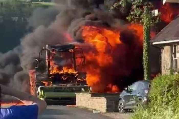 Startling video shows firefighters battle to stop huge fire