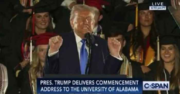 'Disgusting': Donald Trump Blasted for Moaning While Impersonating Female Weightlifter During Commencement Speech