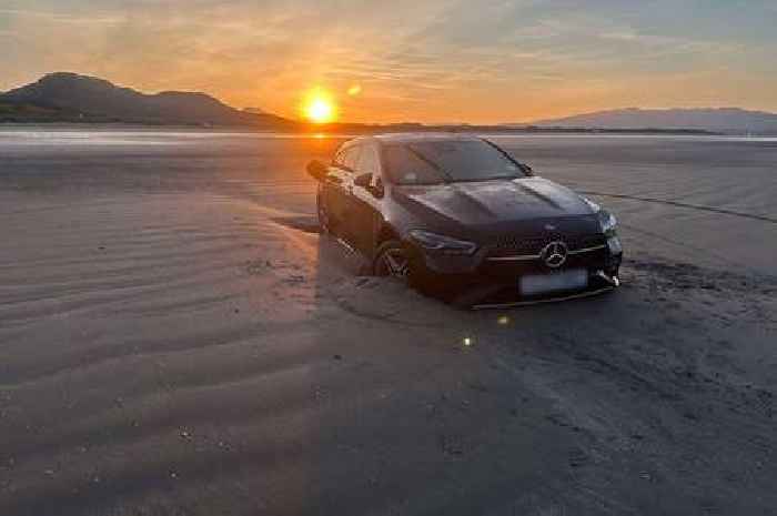 Brand new Mercedes gets stuck on notorious beach and spends two days in the sea