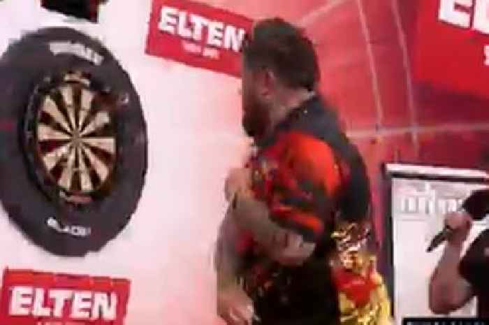 Furious Michael Smith breaks dartboard in moment of anger before emotional star issues European Grand Prix apology