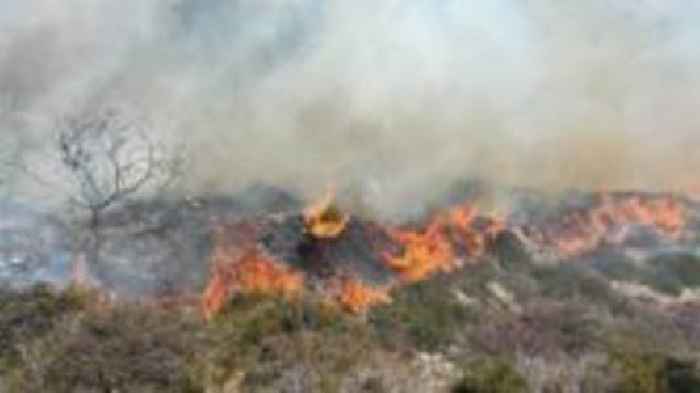 Firefighters tackle blaze on beach clifftop