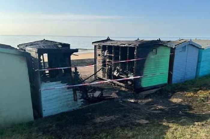 Barbecue causes fire that burned down two beach huts on Frinton seafront during heatwave