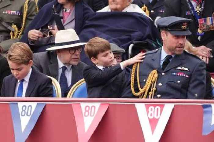 Prince Louis' touching gesture to William at VE Day 80th anniversary military parade