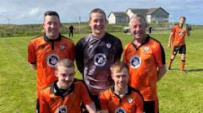 Grandad, sons and grandson in island football team