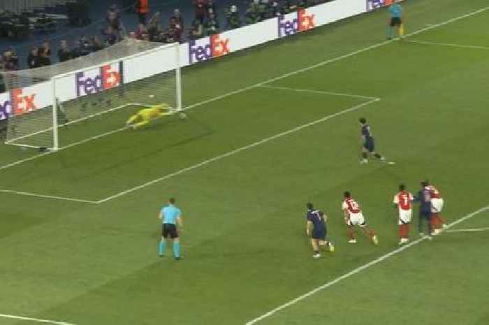 Arsenal fans say 'justice' as PSG penalty saved before heartbreak moments later