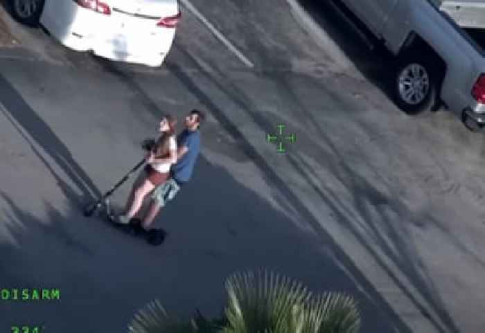 Suspected Criminal Duo Tried to Flee Police on a Scooter