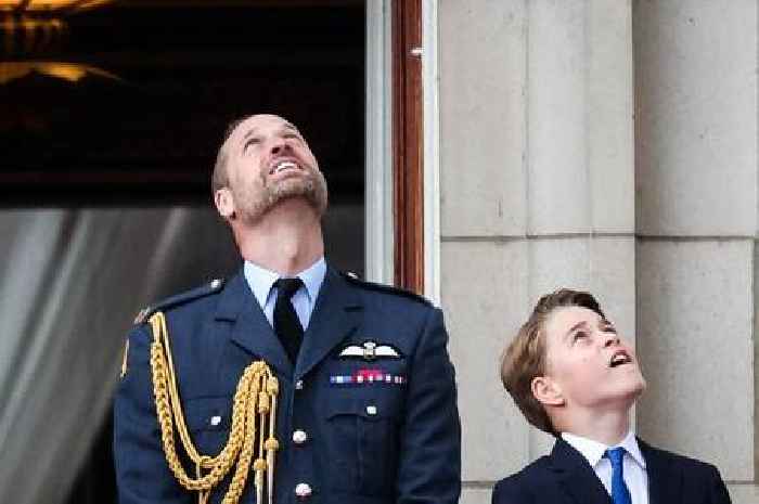 Prince George's sweet nickname for Prince William as he joins dad on royal balcony
