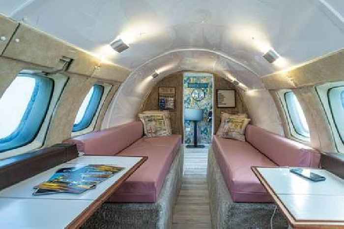 A disused private jet has been turned into an Airbnb in the Welsh countryside