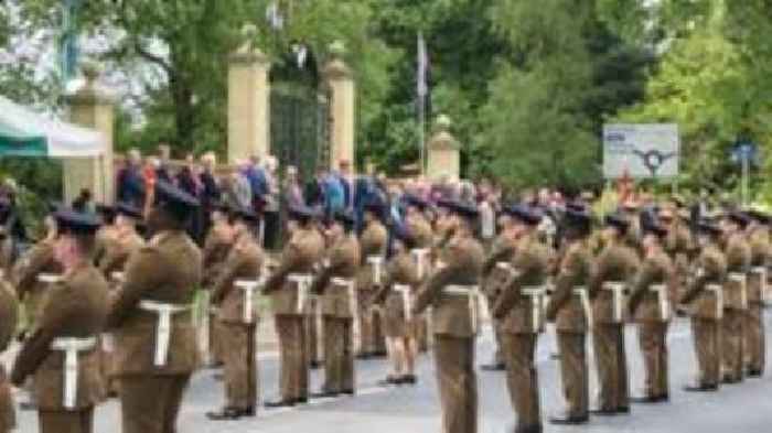 Hundreds gather for town's VE day parade
